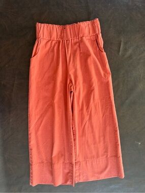 Kourt Wide-Leg cropped Pants in Rust Orange